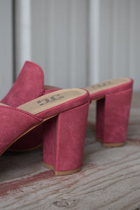 Pink Suede Mule Heel