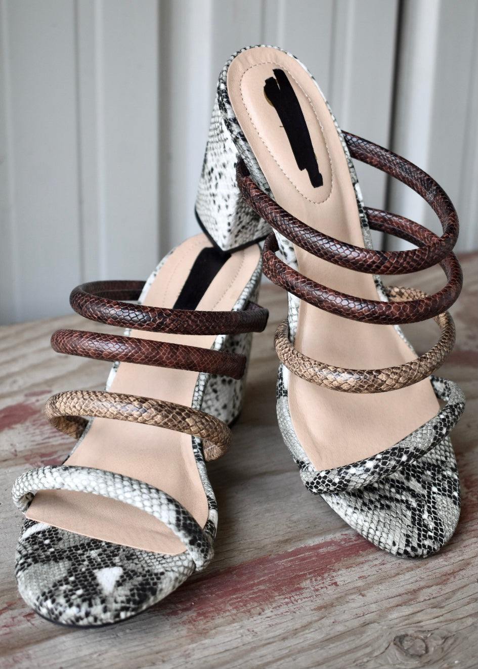 Snakeskin Mule Heel