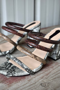 Snakeskin Mule Heel
