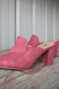 Pink Suede Mule Heel